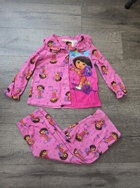 Dora The Explorer Nickelodeon Pajama Set Toddler Size 3T